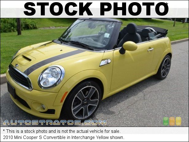 Stock photo for this 2010 Mini Cooper S Convertible 1.6 Liter Turbocharged DOHC 16-Valve VVT 4 Cylinder 6 Speed Steptronic Automatic