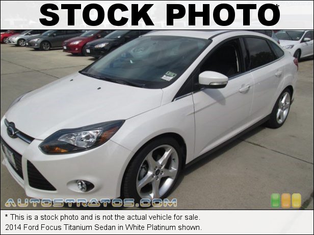 Stock photo for this 2014 Ford Focus Titanium Sedan 2.0 Liter GDI DOHC 16-Valve Ti-VCT Flex-Fuel 4 Cylinder 6 Speed PowerShift Automatic