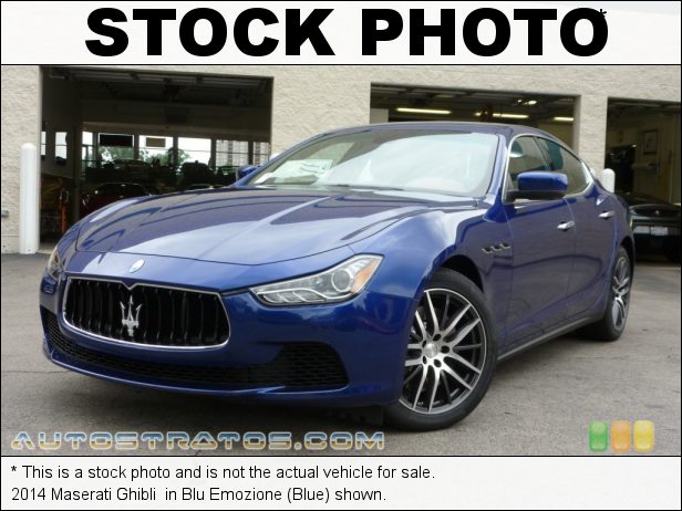 Stock photo for this 2014 Maserati Ghibli  3.0 Liter DI Twin-Turbocharged DOHC 24-Valve VVT V6 8 Speed ZF Automatic