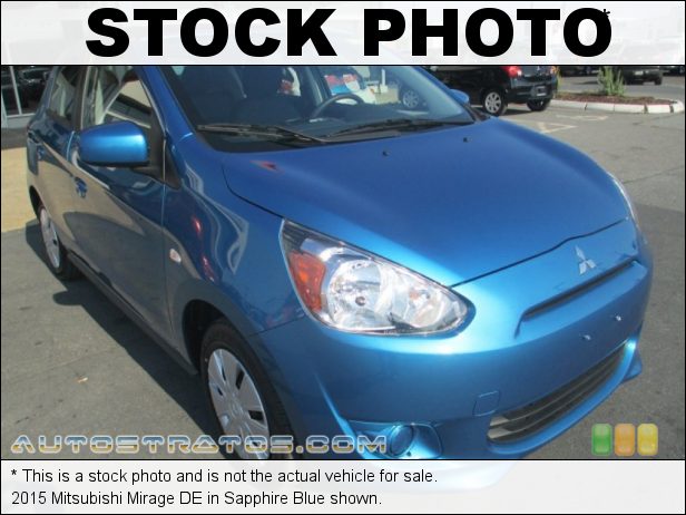 Stock photo for this 2015 Mitsubishi Mirage DE 1.2 Liter DOHC 12-Valve MIVEC 3 Cylinder 5 Speed Manual