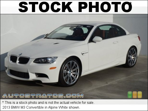 Stock photo for this 2013 BMW M3 Convertible 4.0 Liter M DOHC 32-Valve Double-VANOS VVT V8 7 Speed DKG Double Clutch Automatic