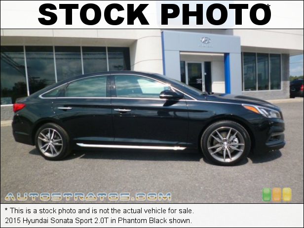 Stock photo for this 2015 Hyundai Sonata Sport 2.0T 2.0 Liter GDI Turbocharged DOHC 16-Valve D-CVVT 4 Cylinder 6 Speed SHIFTRONIC Automatic