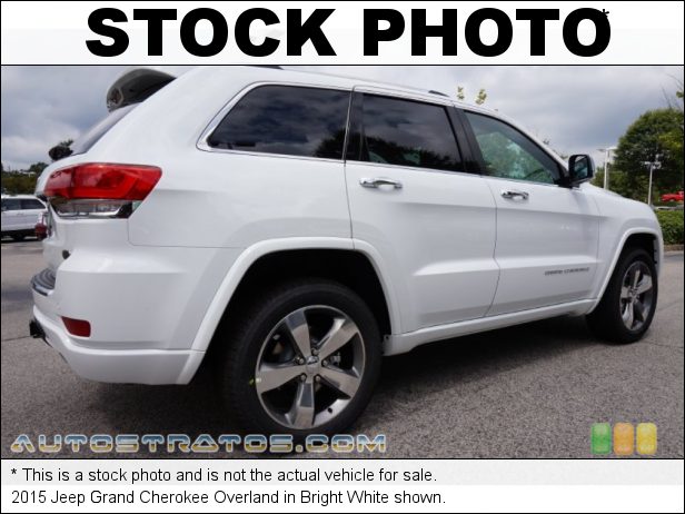 Stock photo for this 2015 Jeep Grand Cherokee Overland 3.6 Liter DOHC 24-Valve VVT Pentastar V6 8 Speed Paddle-Shift Automatic