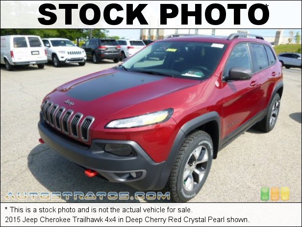 Stock photo for this 2015 Jeep Cherokee Trailhawk 4x4 3.2 Liter DOHC 24-Valve VVT V6 9 Speed Automatic