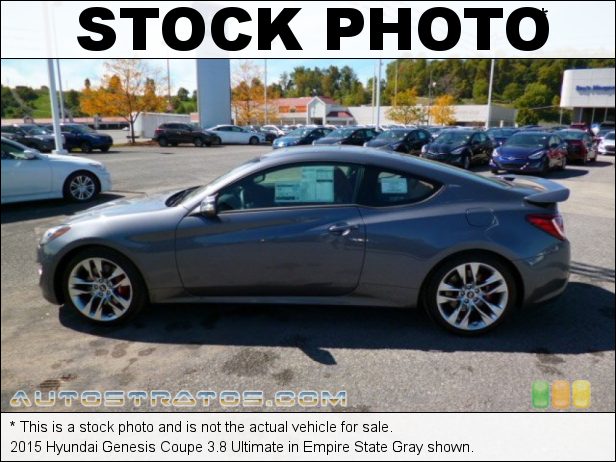 Stock photo for this 2015 Hyundai Genesis Coupe 3.8 Ultimate 3.8 Liter GDI DOHC 24-Valve DCVVT V6 6 Speed Manual