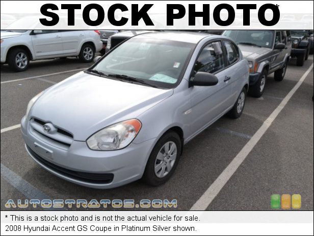 Stock photo for this 2008 Hyundai Accent GS Coupe 1.6 Liter DOHC 16V VVT 4 Cylinder 4 Speed Automatic