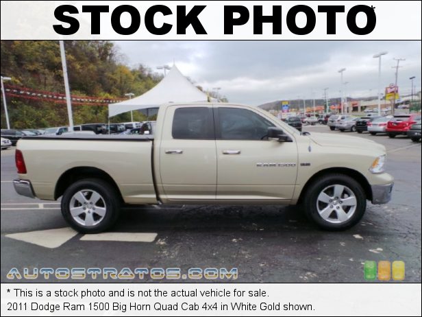 Stock photo for this 2011 Dodge Ram 1500 Big Horn Quad Cab 4x4 5.7 Liter HEMI OHV 16-Valve VVT MDS V8 5 Speed Automatic