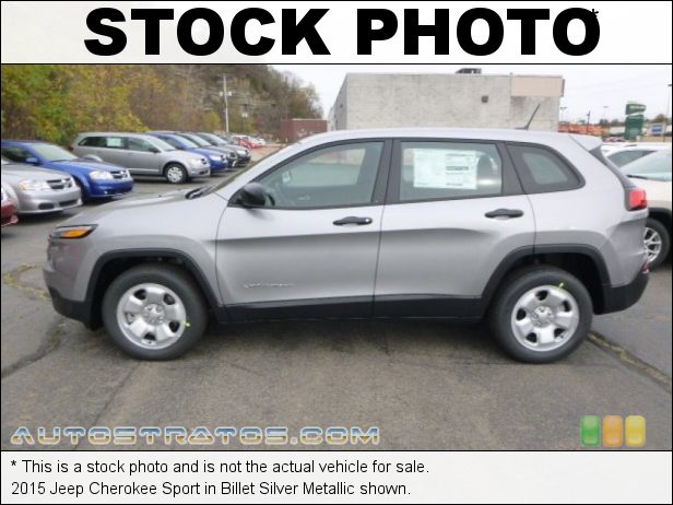Stock photo for this 2015 Jeep Cherokee Sport 2.4 Liter SOHC 16-Valve MultiAir 4 Cylinder 9 Speed Automatic