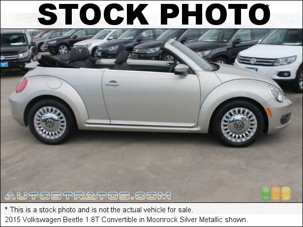 Stock photo for this 2015 Volkswagen Beetle 1.8T Convertible 1.8 Liter Turbocharged FSI DOHC 16-Valve VVT 4 Cylinder 6 Speed Automatic