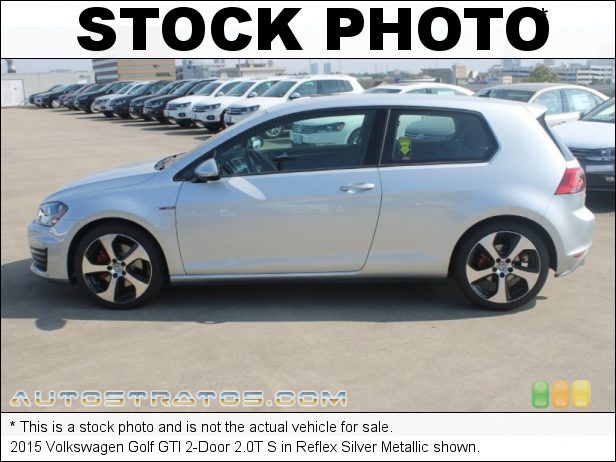 Stock photo for this 2015 Volkswagen Golf GTI 2-Door 2.0T S 2.0 Liter FSI Turbocharged DOHC 16-Valve VVT 4 Cylinder 6 Speed DSG Automatic