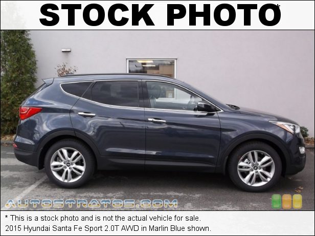Stock photo for this 2015 Hyundai Santa Fe Sport 2.0T AWD 2.0 Liter GDI Turbocharged DOHC 16-Valve D-CVVT 4 Cylinder 6 Speed SHIFTRONIC Automatic