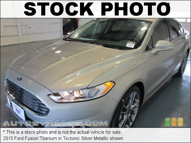Stock photo for this 2015 Ford Fusion Titanium 2.0 Liter EcoBoost DI Turbocharged DOHC 16-Valve Ti-VCT 4 Cylind 6 Speed SelectShift Automatic