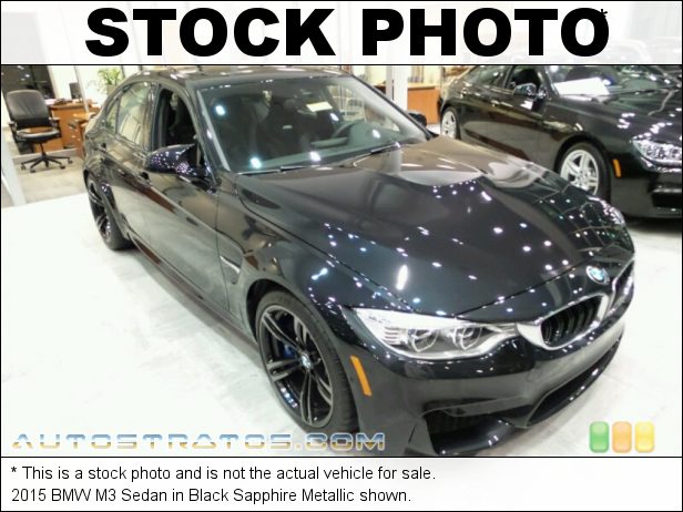 Stock photo for this 2015 BMW M3 Sedan 3.0 Liter M DI TwinPower Turbocharged DOHC 24-Valve VVT Inline 6 6 Speed Manual